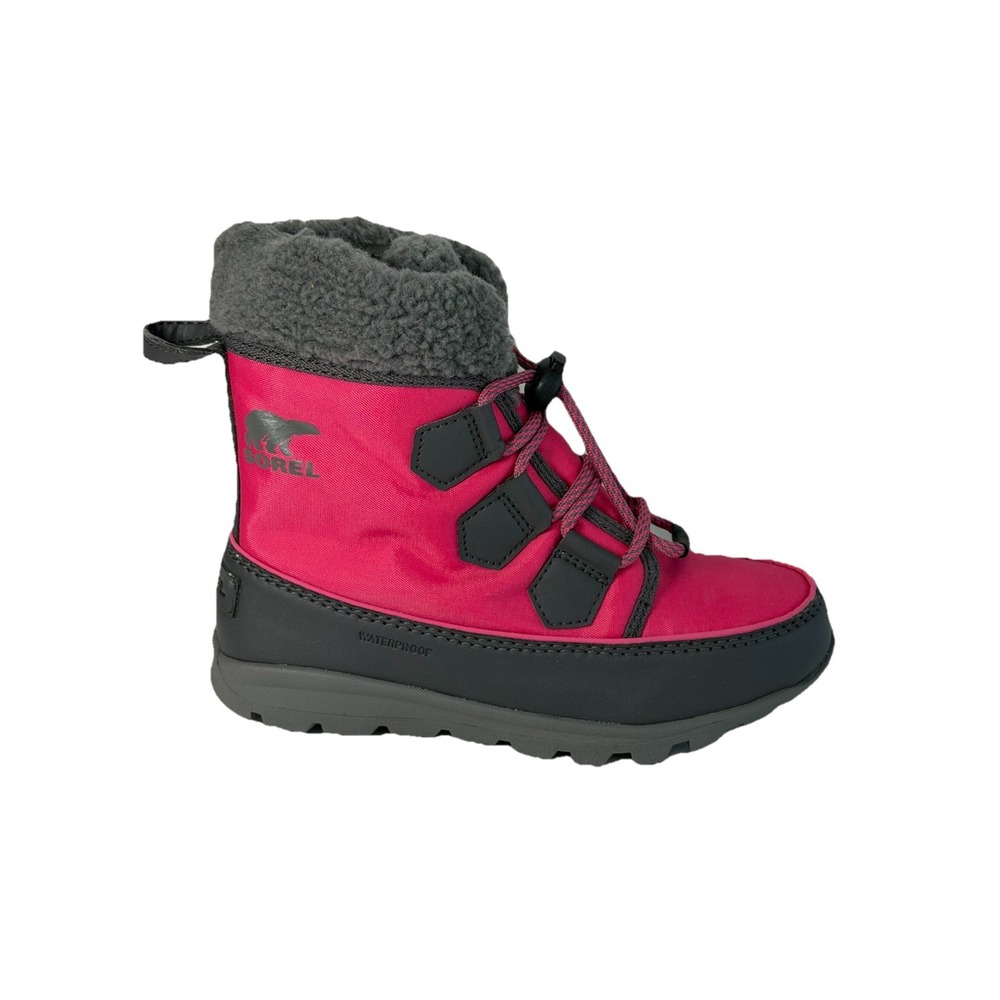 Sorel Youth Unisex Whitney Sherpa Short Winter Boot Pink‎ size 1Y NO BOX